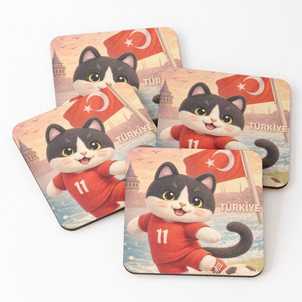 Item preview, Cute Plush Turkish Cat Football Player – Türkiye Soccer Kitten Illustration designed and sold by Pacika.