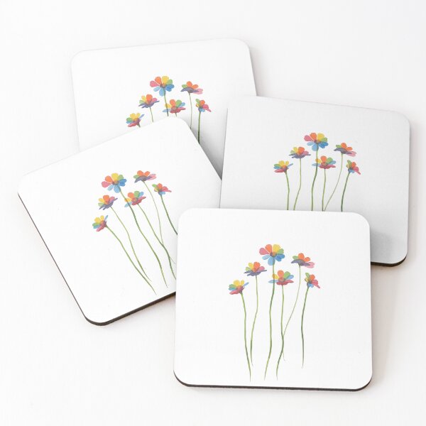 Item preview, Watercolor rainbow flowers designed and sold by uunaa.