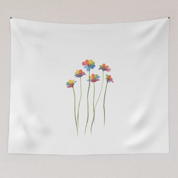 Item preview, Watercolor rainbow flowers designed and sold by uunaa.