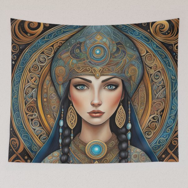 Item preview, Portrait of Celtic priestess, Spirit of Winter designed and sold by Colin Bentham.