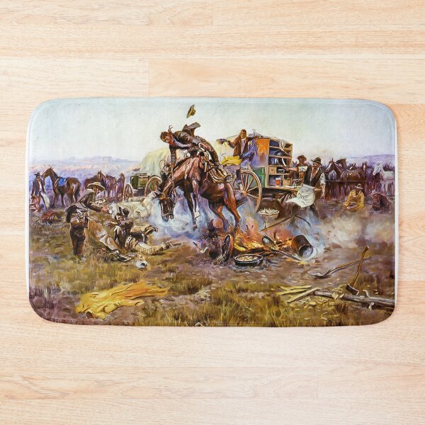Item preview, Wild West Chuck Wagon Chaos Cowboy Campfire Scene designed and sold by TheSoulOfArt.