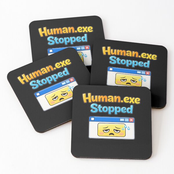 Artikelvorschau, Human.exe gestoppt – Lustiges Burnout- und Stimmungs-Meme-Design entworfen und verkauft von NarpLTD.