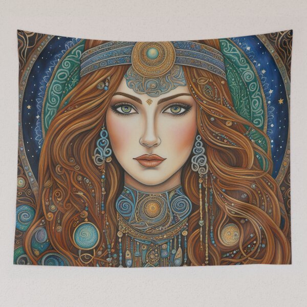 Item preview, Portrait of Celtic priestess, Spirit of Winter designed and sold by Colin Bentham.