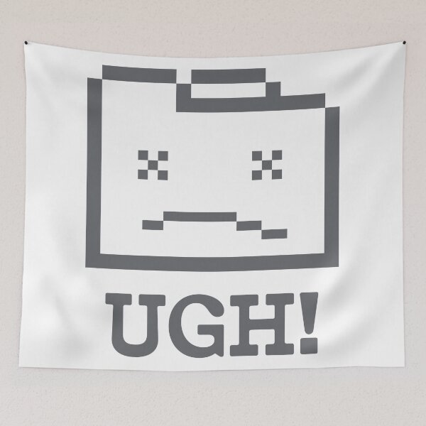 Item preview, Tired Pixel Face Saying UGH! designed and sold by SteeShirtArt.