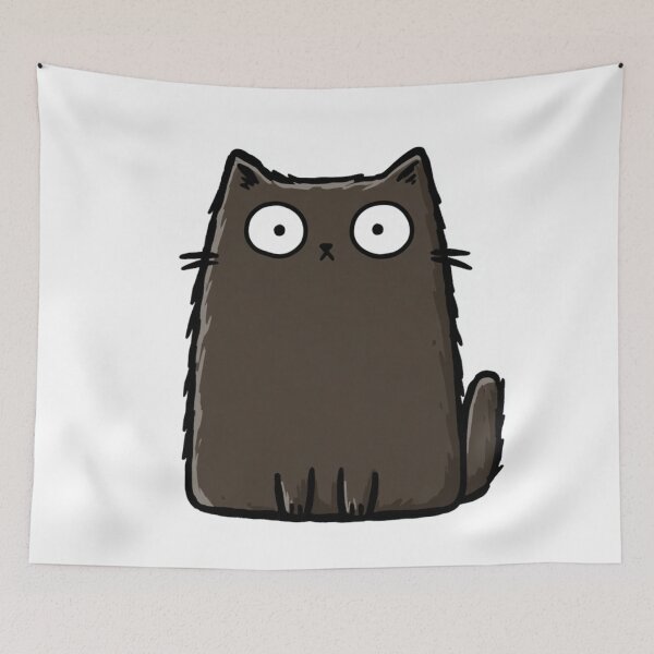 Item preview, Cute Brown Cat Large Eyes Cartoon Art designed and sold by GrinGalore.