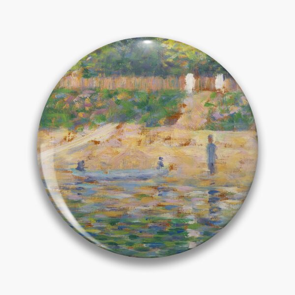 Item preview, Boat By the Riverbank by Georges Seurat: Neo Impressionist River Scene Poster designed and sold by artofuniverse.