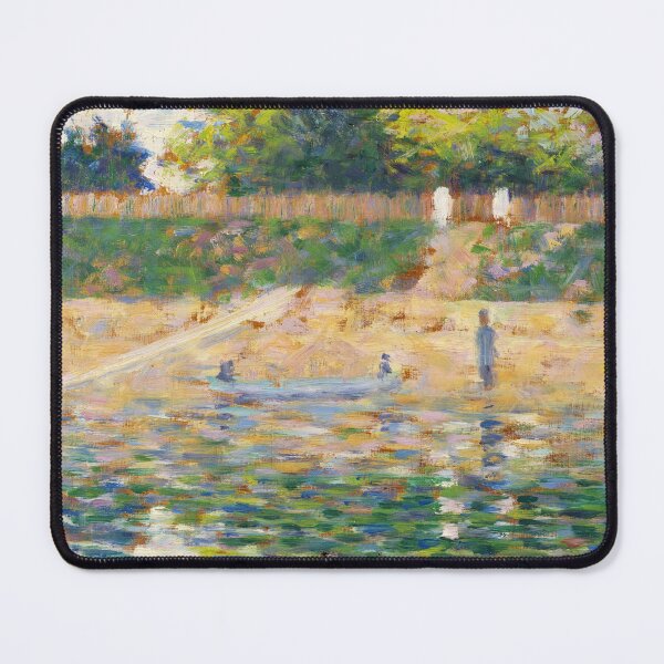 Item preview, Boat By the Riverbank by Georges Seurat: Neo Impressionist River Scene Poster designed and sold by artofuniverse.