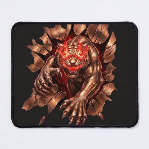 Item preview, Copper Tiger Burst - Metallic Beast with Flaming Red Eyes designed and sold by Sticker Art Shop.