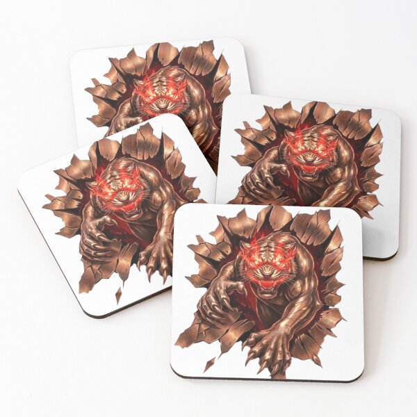 Item preview, Copper Tiger Burst - Metallic Beast with Flaming Red Eyes designed and sold by Sticker Art Shop.
