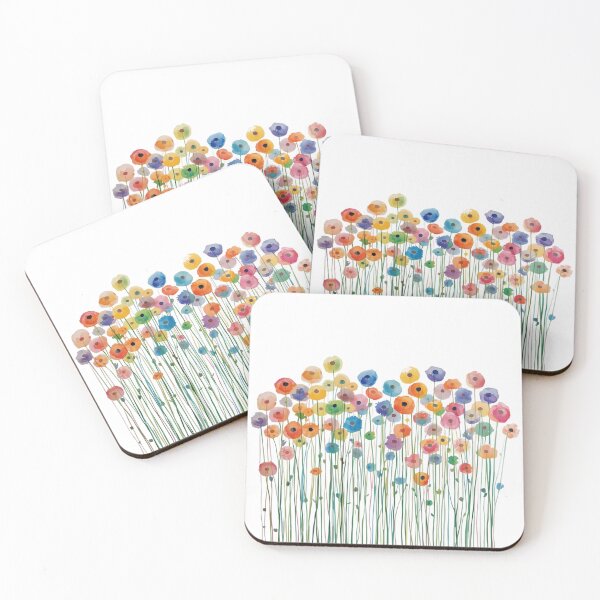 Item preview,  Watercolor rainbow flowers designed and sold by uunaa.