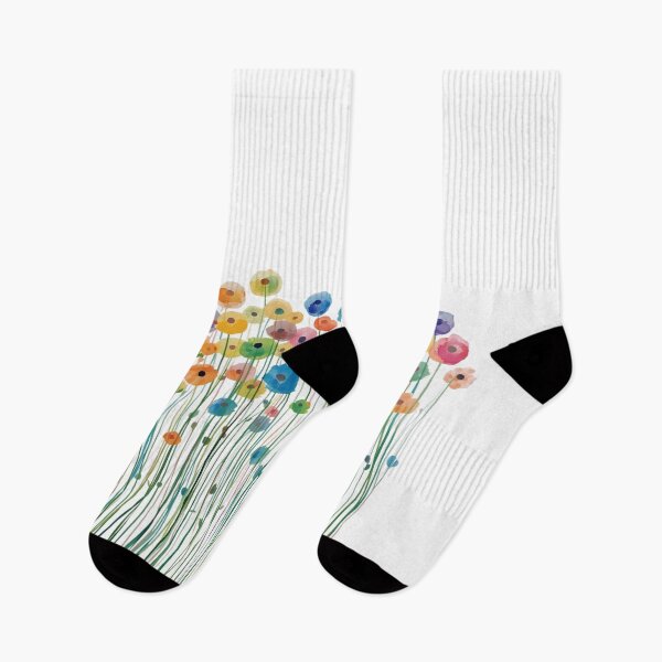 Item preview,  Watercolor rainbow flowers designed and sold by uunaa.
