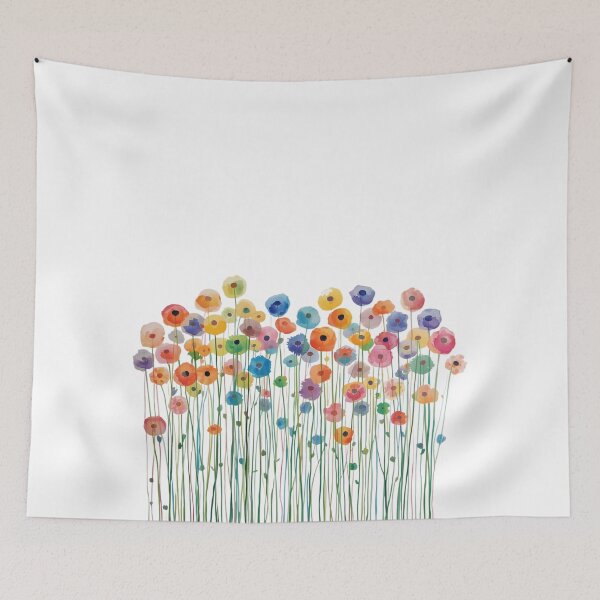 Item preview,  Watercolor rainbow flowers designed and sold by uunaa.