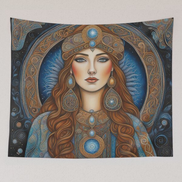 Item preview, Portrait of Celtic priestess, Spirit of Winter designed and sold by Colin Bentham.