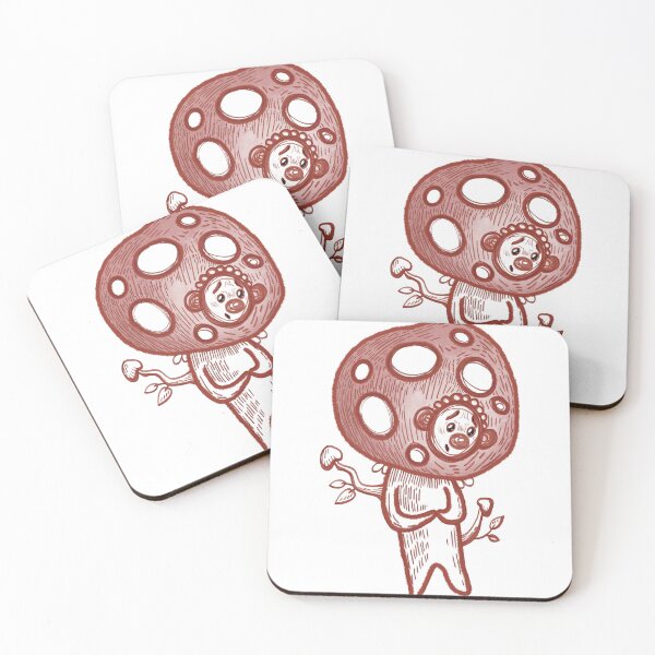 Item preview, Shy Cute Round Mushroom Kawaii Character designed and sold by Pryhozha.