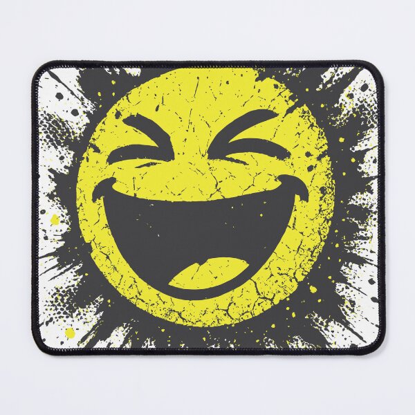 Item preview, Energetic abstract laughing smiley face with explosive ink splatters designed and sold by Dejbar.