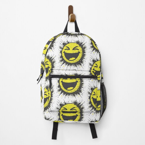 Item preview, Energetic abstract laughing smiley face with explosive ink splatters designed and sold by Dejbar.
