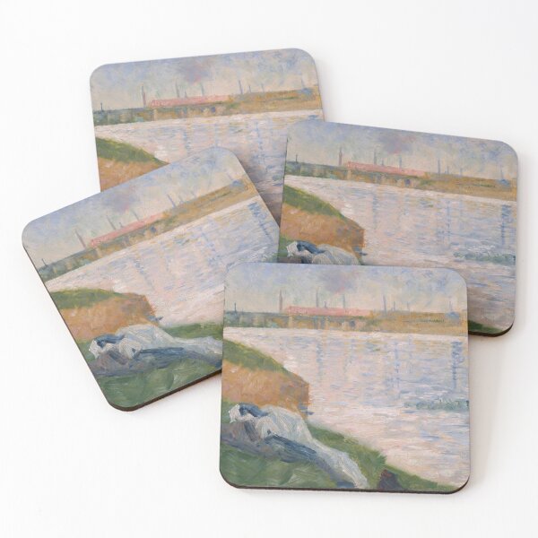 Item preview, Clothes on the Grass by Georges Seurat: Neo Impressionist River Scene Poster designed and sold by artofuniverse.