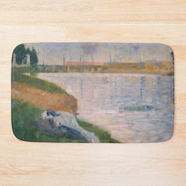 Item preview, Clothes on the Grass by Georges Seurat: Neo Impressionist River Scene Poster designed and sold by artofuniverse.