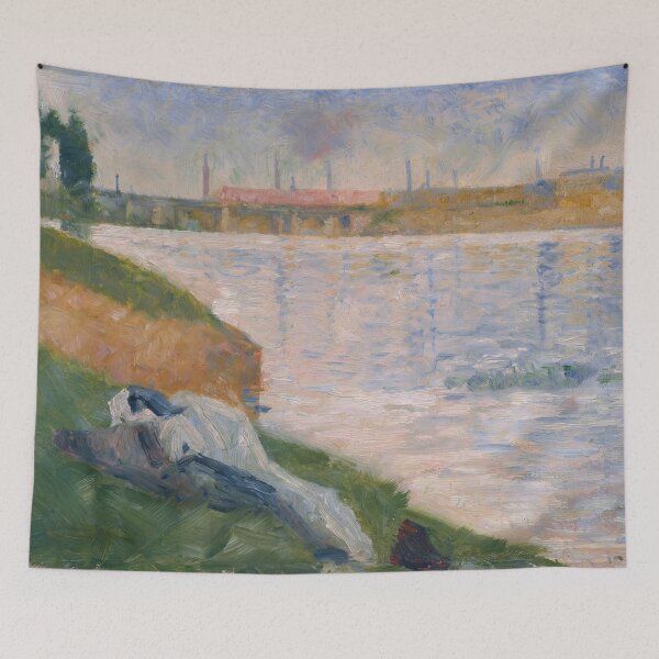 Item preview, Clothes on the Grass by Georges Seurat: Neo Impressionist River Scene Poster designed and sold by artofuniverse.