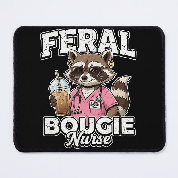 Item preview, Funny Raccoon Nurse Feral Bougie Iced Coffee Nursing Tees designed and sold by Start with INGz.