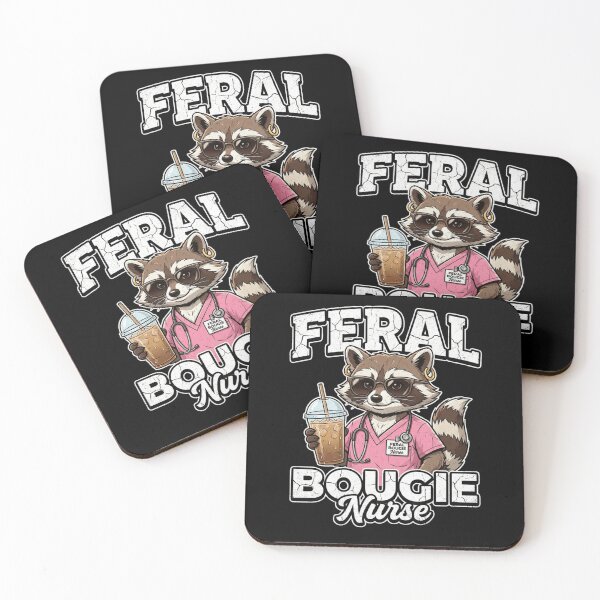 Item preview, Funny Raccoon Nurse Feral Bougie Iced Coffee Nursing Tees designed and sold by Start with INGz.
