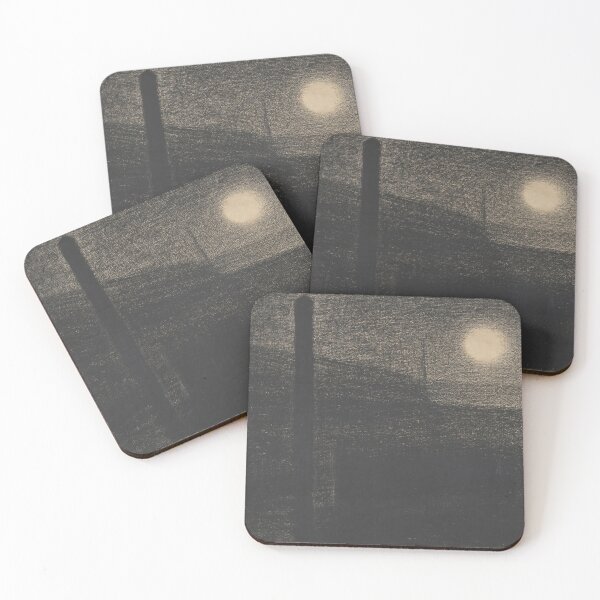 Item preview, Courbevoie Factories By Moonlight by Georges Seurat: Minimal Night Landscape designed and sold by artofuniverse.