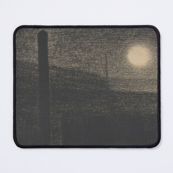 Item preview, Courbevoie Factories By Moonlight by Georges Seurat: Minimal Night Landscape designed and sold by artofuniverse.