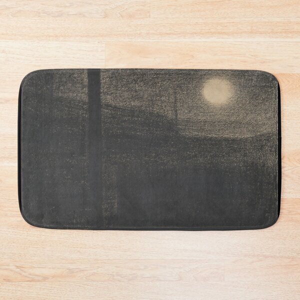 Item preview, Courbevoie Factories By Moonlight by Georges Seurat: Minimal Night Landscape designed and sold by artofuniverse.