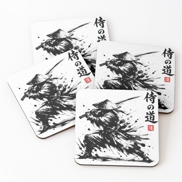 Item preview, Dynamic Samurai Ink Art – Sumi-e Katana Warrior High Contrast Design designed and sold by avwear.