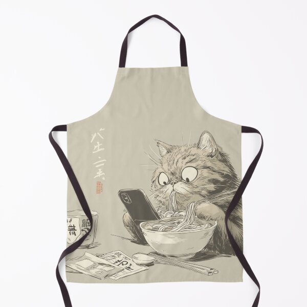 Item preview, Cat Ramen Retro Japanese Noodles Artwork designed and sold by GrinGalore.
