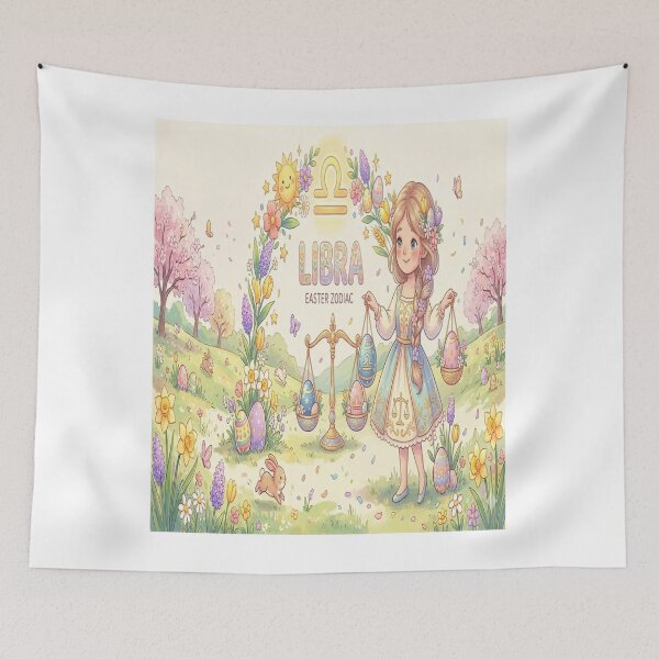 Item preview,  Easter Libra Zodiac Maiden: Elegant Maiden Balancing Decorative Eggs Art designed and sold by ClaussShop.