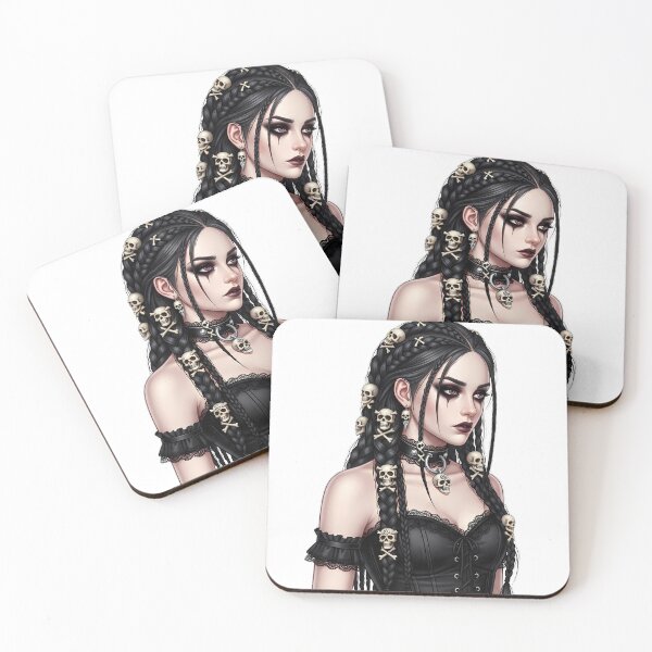 Item preview, Gothic Girl Skull Charms designed and sold by IllumeInk.