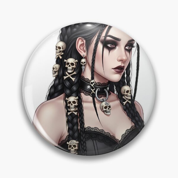 Artikelvorschau, Gothic-Mädchen-Totenkopf-Anhänger entworfen und verkauft von IllumeInk.