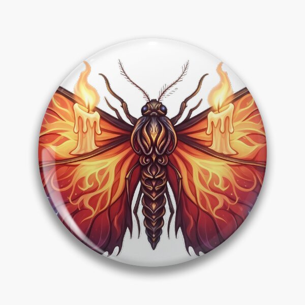 Item preview, Candle Flame Moon Moth designed and sold by IllumeInk.