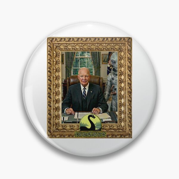 Item preview, Eisenhower with alien in gold frame designed and sold by AdirondacKuriosities.