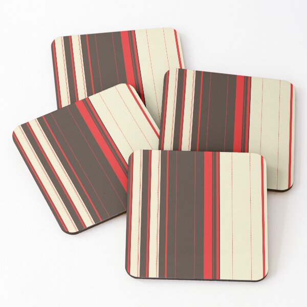 Item preview, Vintage stripe pattern earthy tones with red accents designed and sold by WildHugeDot.