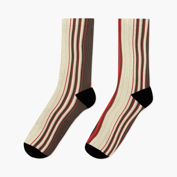 Item preview, Vintage stripe pattern earthy tones with red accents designed and sold by WildHugeDot.