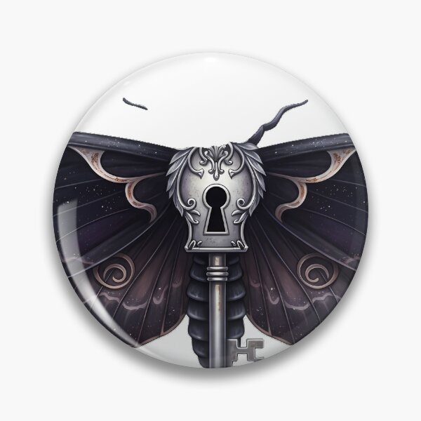 Item preview, Gothic Moth Silver Keyhole designed and sold by IllumeInk.