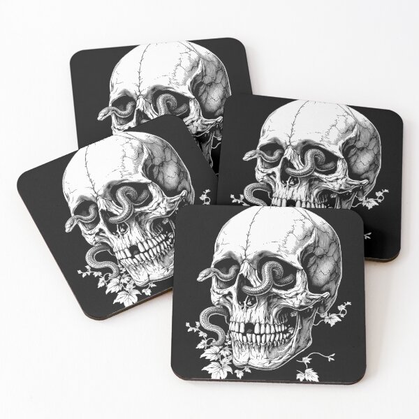 Item preview, A detailed skull with snakes weaving through it – dark, bold, and perfect for gothic and tattoo lovers. designed and sold by nbg2012.