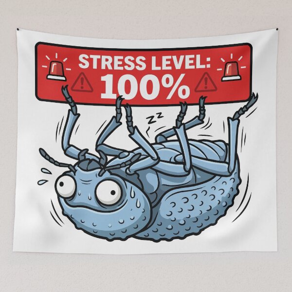 Item preview, Stress Level 100 Percent Blue Death Feigning Beetle designed and sold by Petzzz.