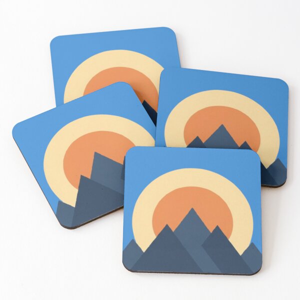Item preview, Geometric Sunrise Mountains – Minimalist Landscape Design designed and sold by Dogandesighn.
