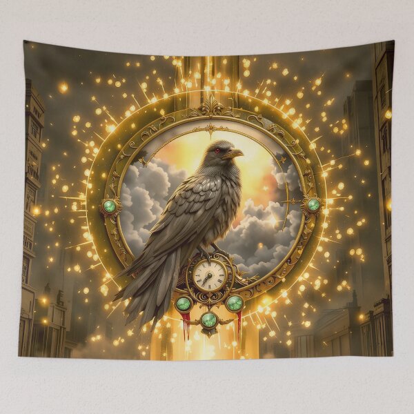 Item preview, Timekeeper Raven – Gothic Clockwork Guardian of Time designed and sold by nicky2342.