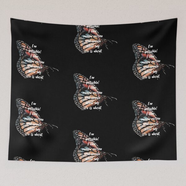 Item preview, Butterfly, silhouette, I’m possible I can renew refine and create what my life is about designed and sold by DebbieJoyArt.
