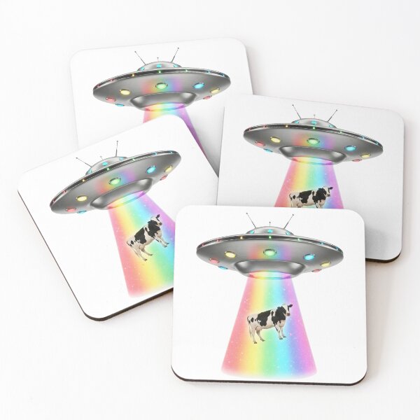Item preview, funny retro ufo cow abduction designed and sold by ArtivioShop.