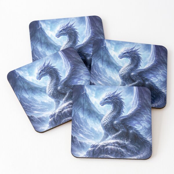 Item preview, Ice Dragon – Frozen Beast, Blizzard Wings, Arctic Guardian, Epic Fantasy Creature designed and sold by DrakariArt.