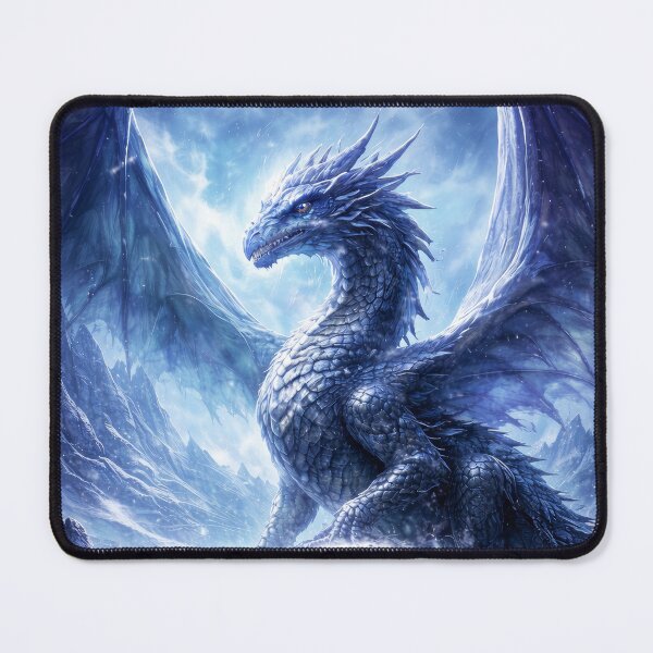 Item preview, Ice Dragon – Frozen Beast, Blizzard Wings, Arctic Guardian, Epic Fantasy Creature designed and sold by DrakariArt.