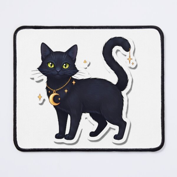 Item preview, Black Cat Crescent Charm designed and sold by IllumeInk.