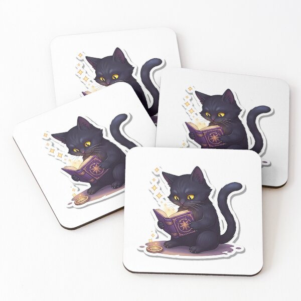 Item preview, Black Cat Purple Spellbook designed and sold by IllumeInk.