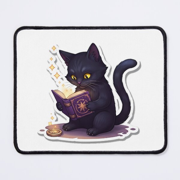 Item preview, Black Cat Purple Spellbook designed and sold by IllumeInk.