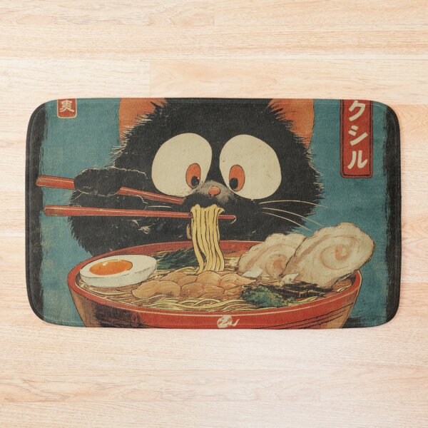 Item preview, Ramen Cat Japanese Funny Graphic Tees Kawaii Cat Anime Gifts designed and sold by GrinGalore.
